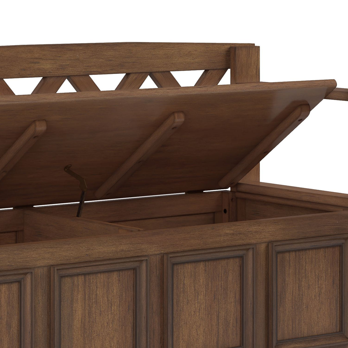 Amherst Solid Wood Entryway Storage Bench in Rustic Natural Aged Brown