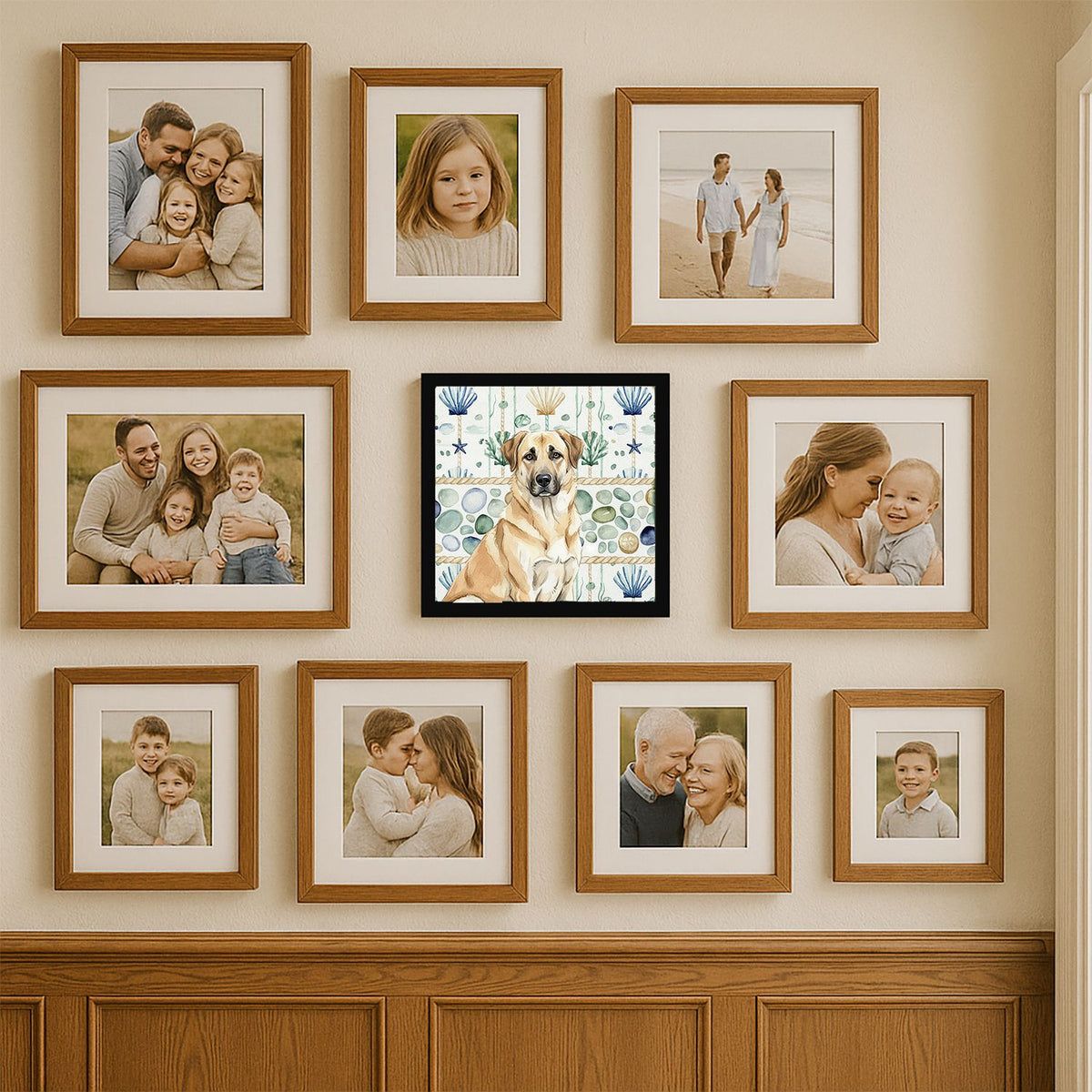 Anatolian Shepherd Coastal Sea Glass Wall Art
