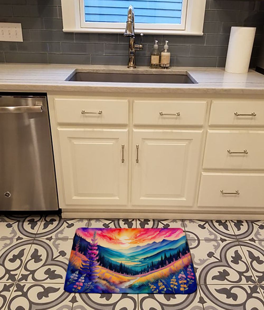 Annual Larkspur Floral Comfort Floor Mat