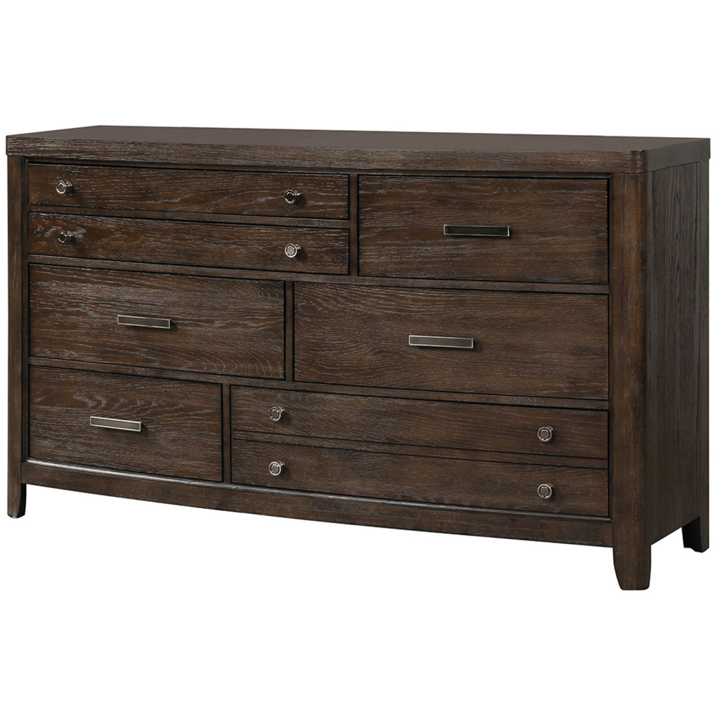 Antique Brown Dresser with Lined Bottom Drawers