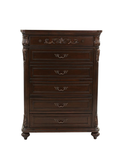 Traditional Chest of Drawers with Turned-Leg Detail