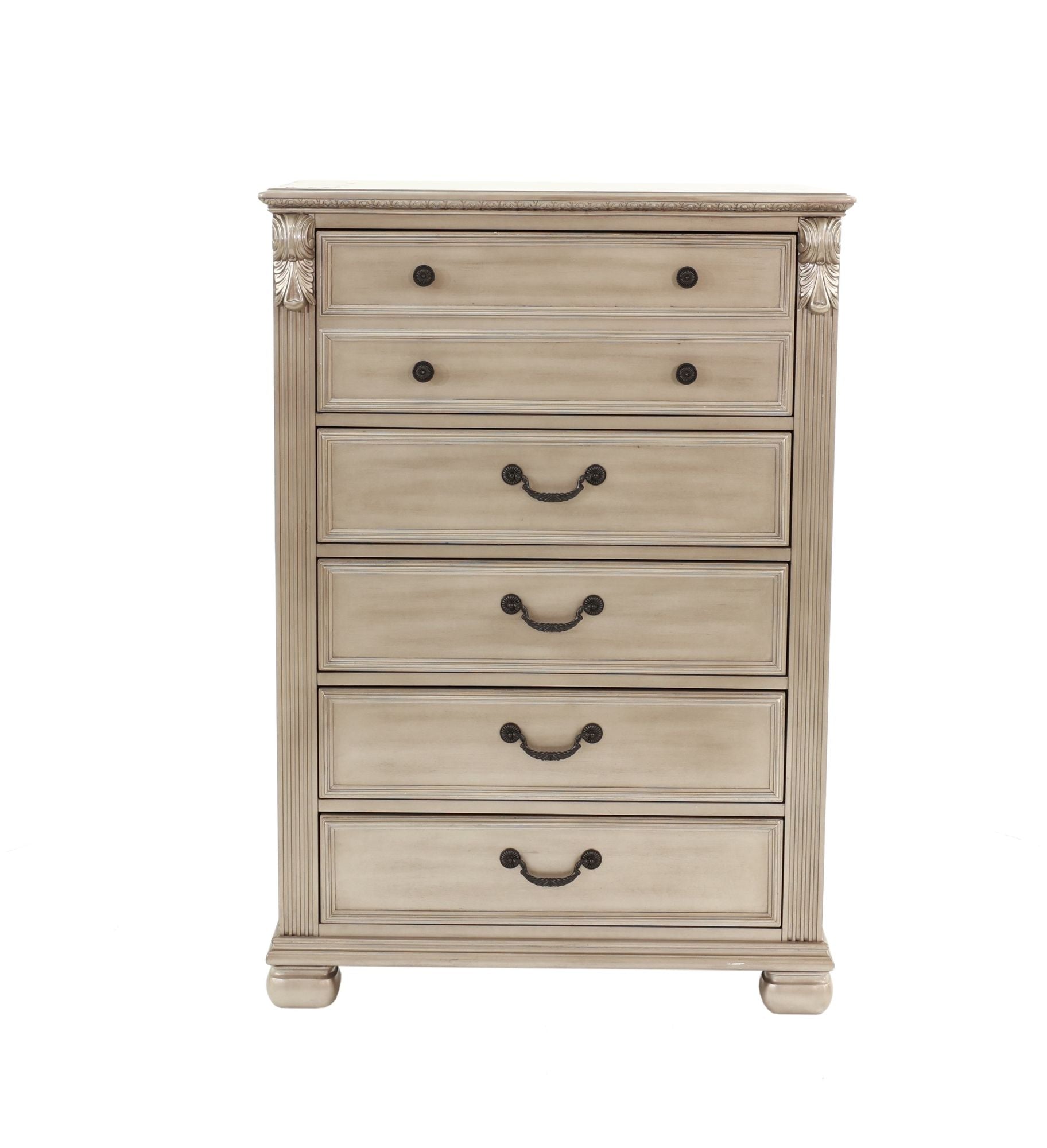 Antique Silver 1pc Chest Of Drawers Storage Bedroom Furniture Traditional Classic Style