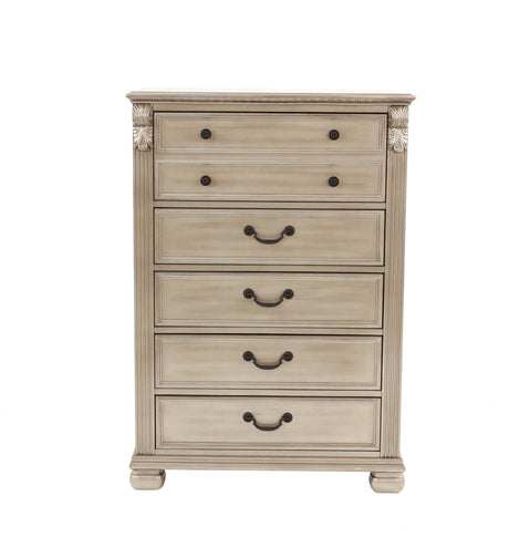 Antique Silver 1pc Chest Of Drawers Storage Bedroom Furniture Traditional Classic Style