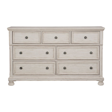 Antique White Finish1pc Dresser of 7 Drawers Traditional Design Hidden Drawer Classic