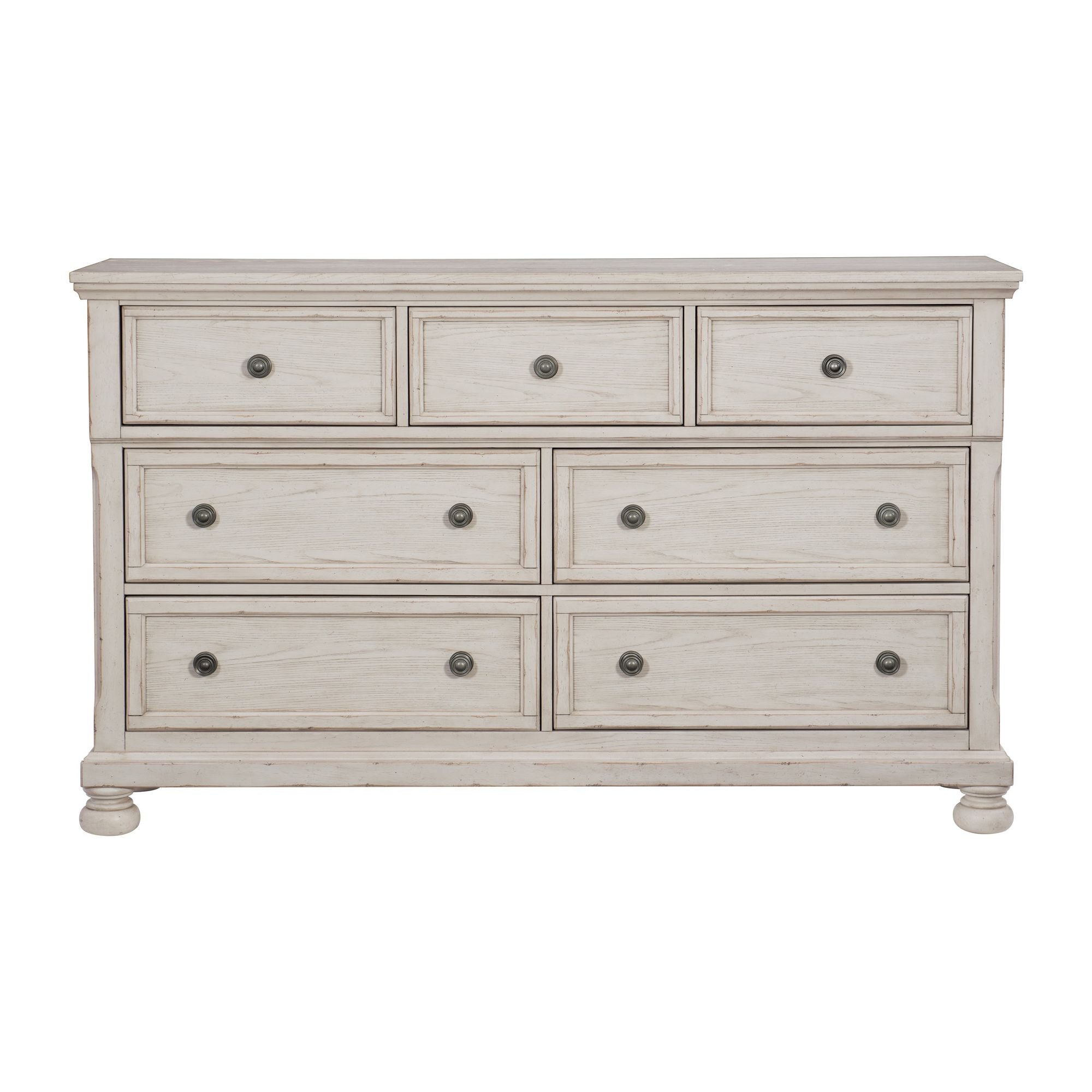 Antique White Finish1pc Dresser of 7 Drawers Traditional Design Hidden Drawer Classic