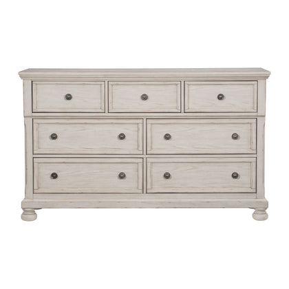 Antique White Finish1pc Dresser of 7 Drawers Traditional Design Hidden Drawer Classic