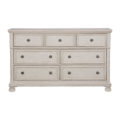 Antique White Finish1pc Dresser of 7 Drawers Traditional Design Hidden Drawer Classic