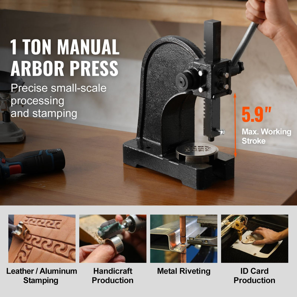 VEVOR Manual Desktop Arbor Press for Precision Work
