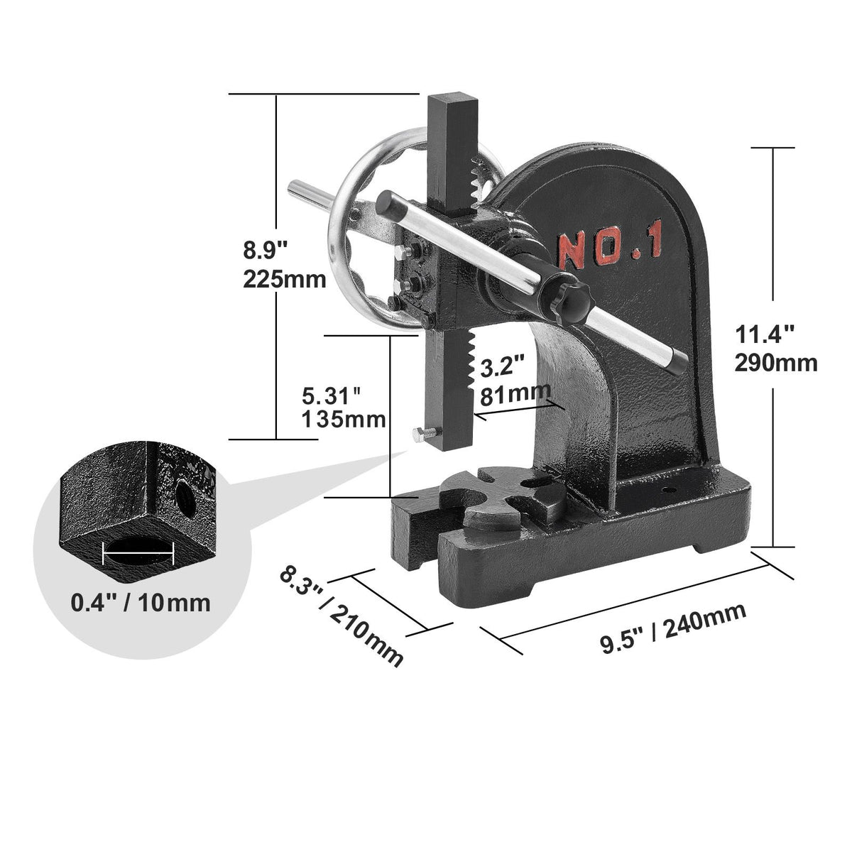 Manual Desktop Arbor Press for Precision Workshop Tasks