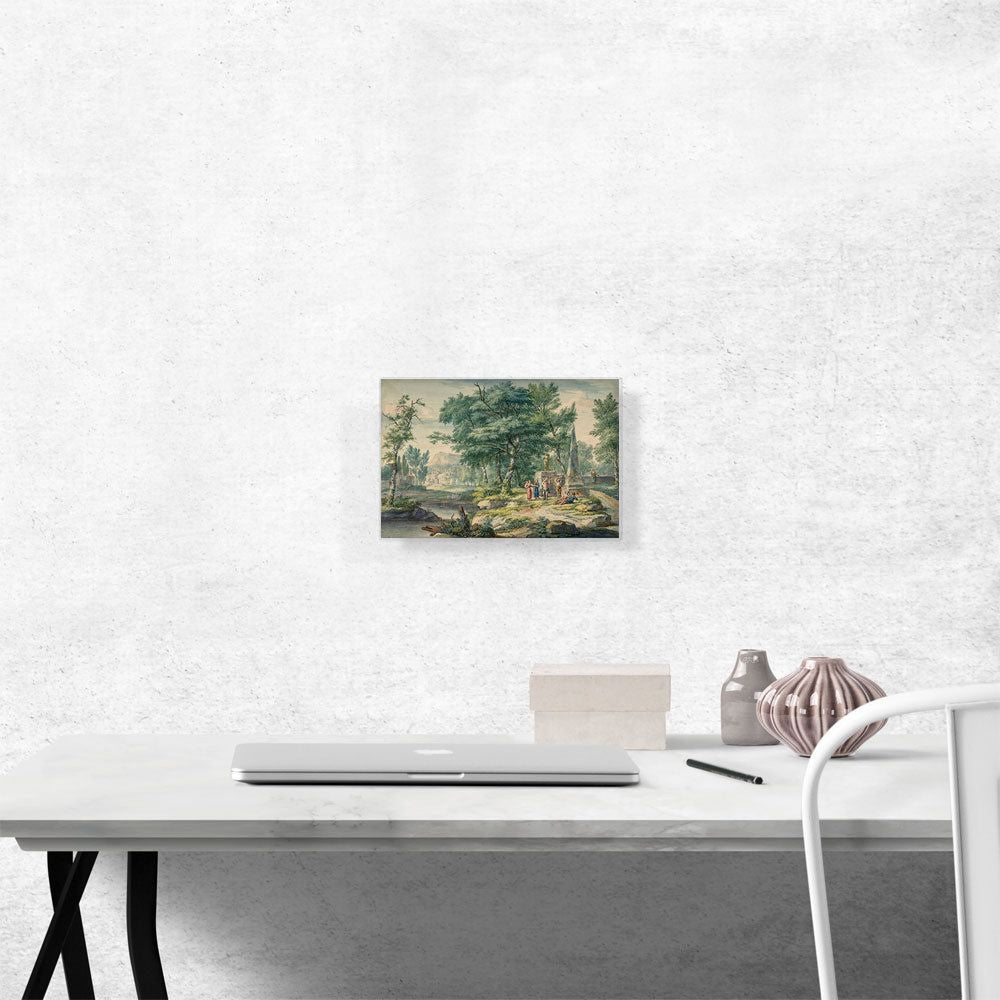 Arcadian Landscape With Figures Making Music Canvas Art