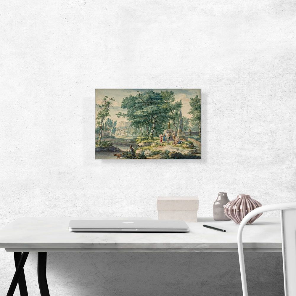 Arcadian Landscape With Figures Making Music Canvas Art