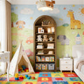 8-Tier Arched Bookshelf with Closed Back and Two-Tone Design
