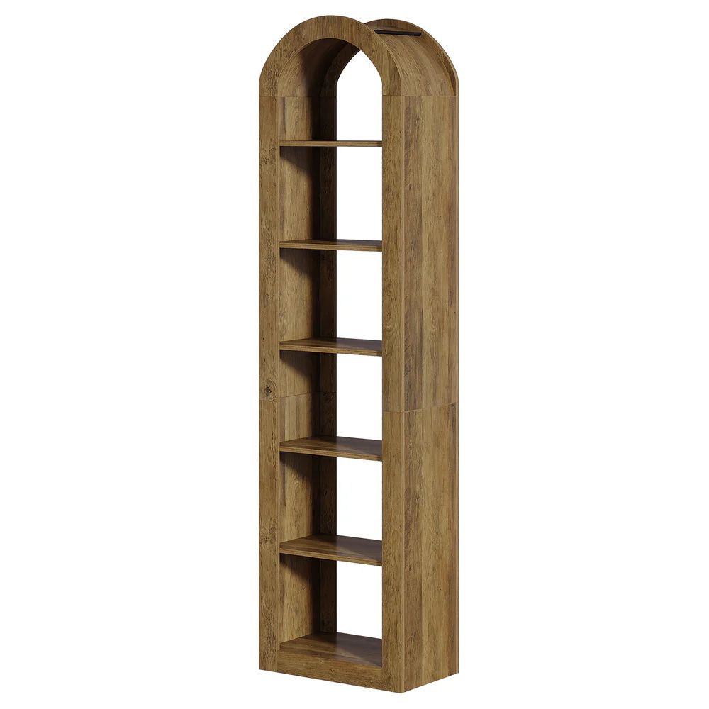 Distinctive Arched Bookshelf with 6-Tier Open Shelving