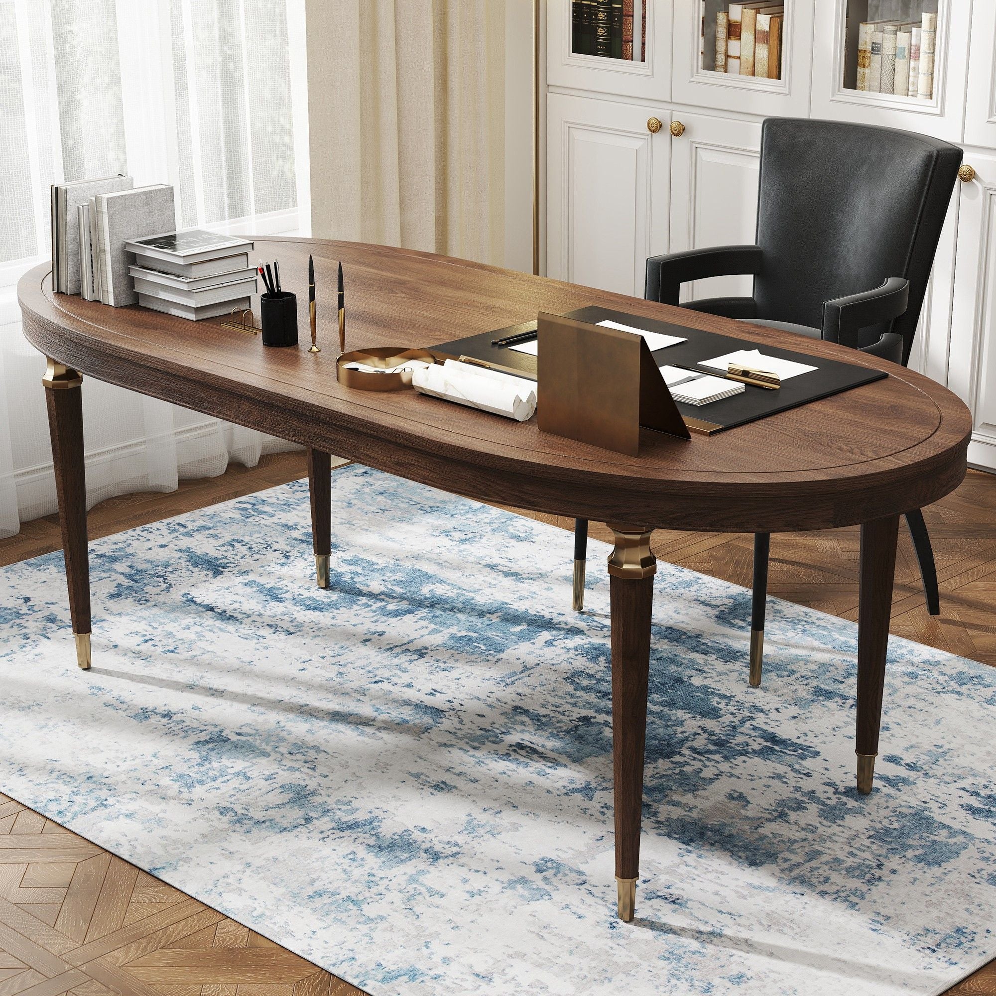 Modern Abstract Area Rug – Machine Washable, Soft Chenille for Living Room or Bedroom