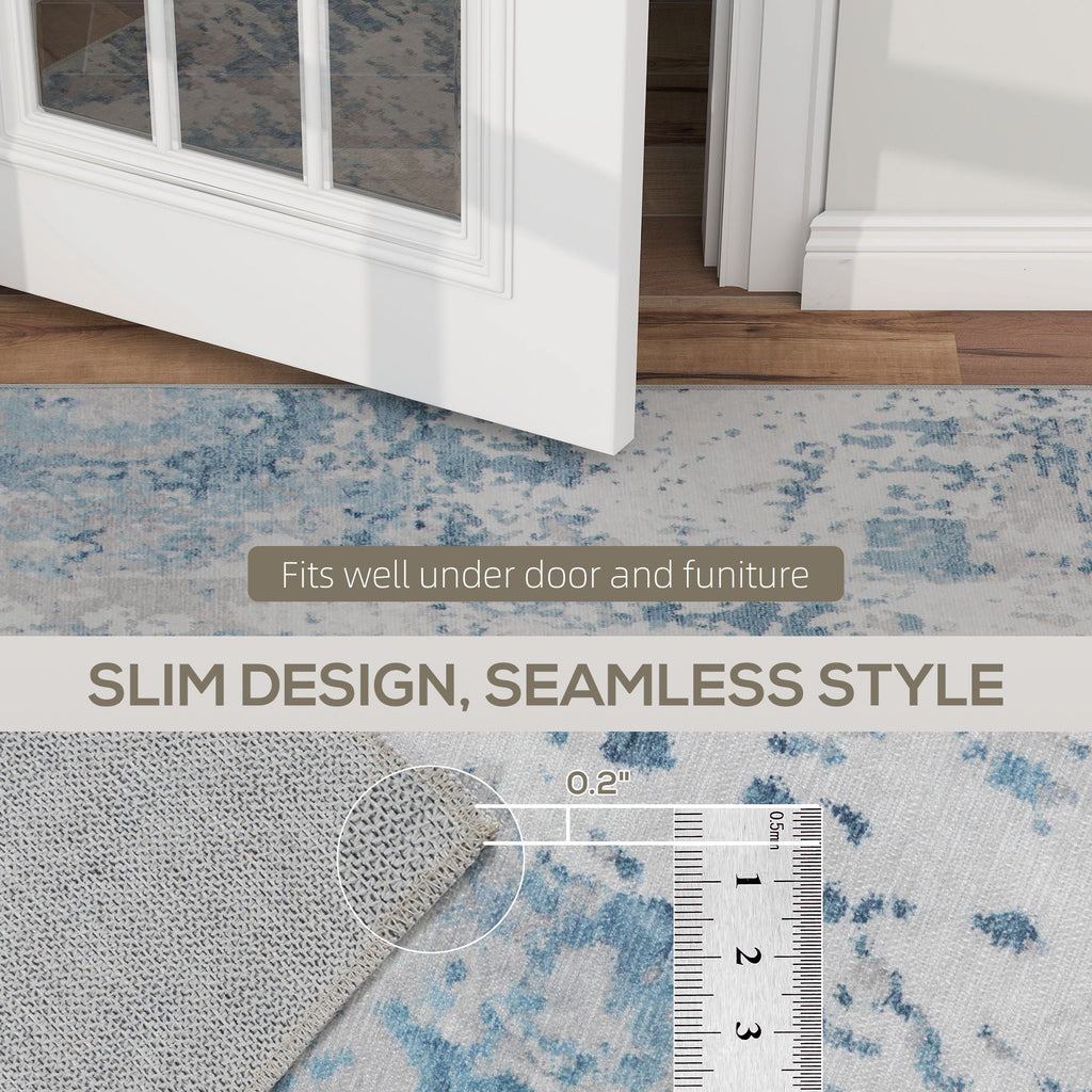 Modern Abstract Area Rug – Machine Washable, Soft Chenille for Living Room or Bedroom