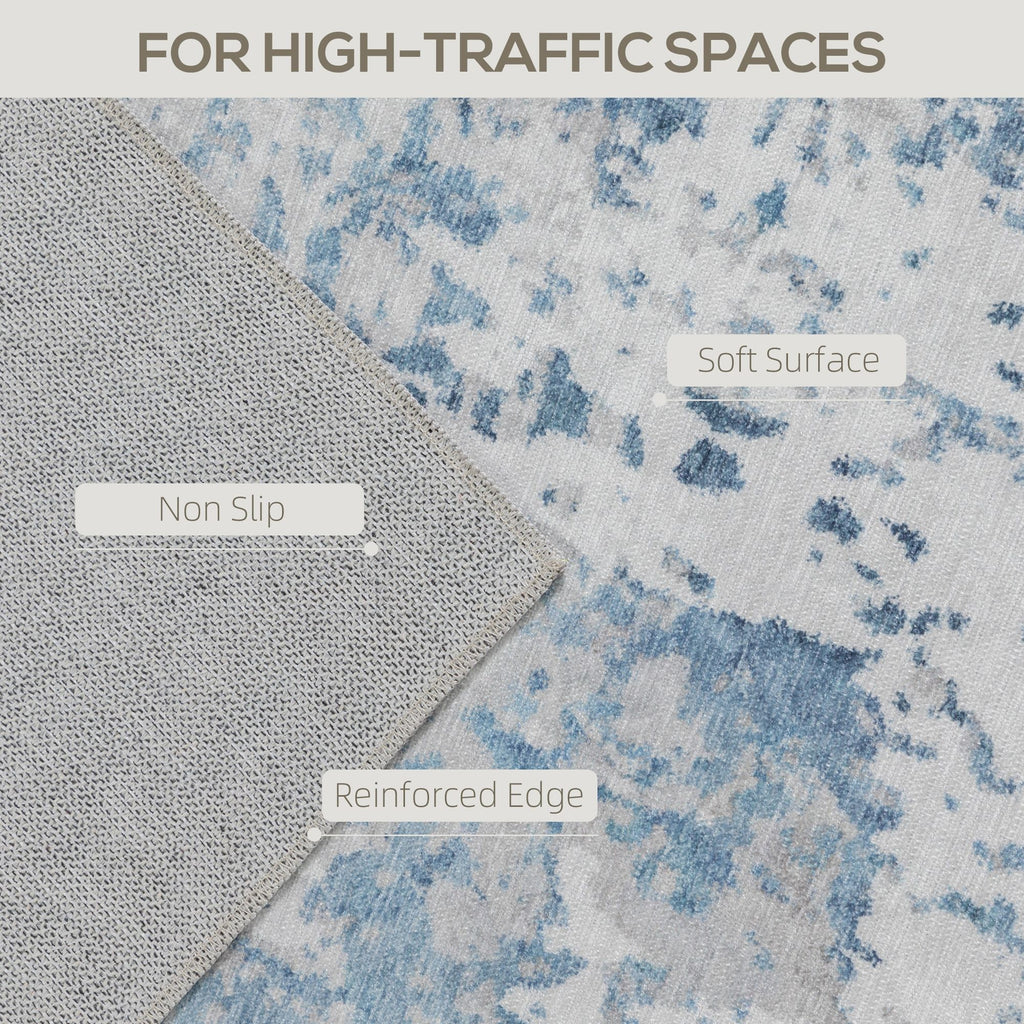 Modern Abstract Area Rug – Machine Washable, Soft Chenille for Living Room or Bedroom