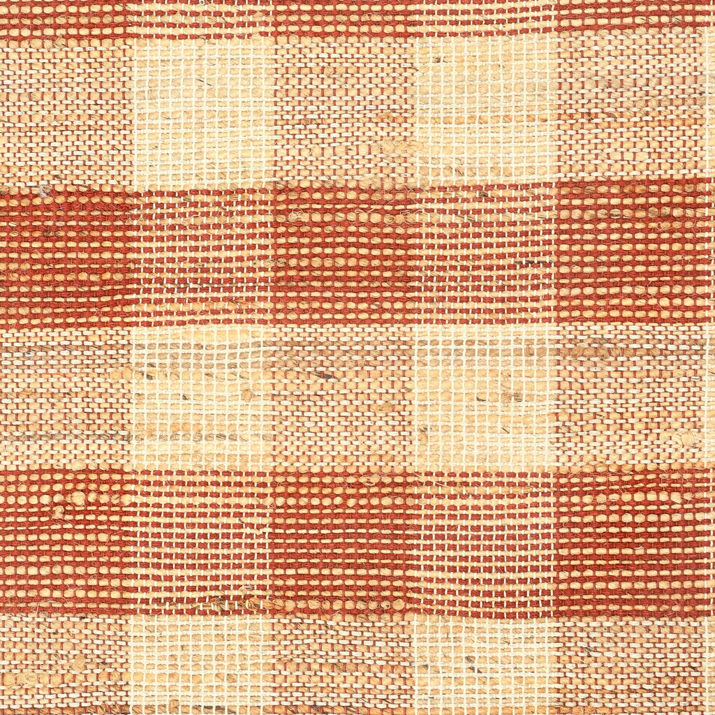 Dark Brown Handwoven Plaid Area Rug