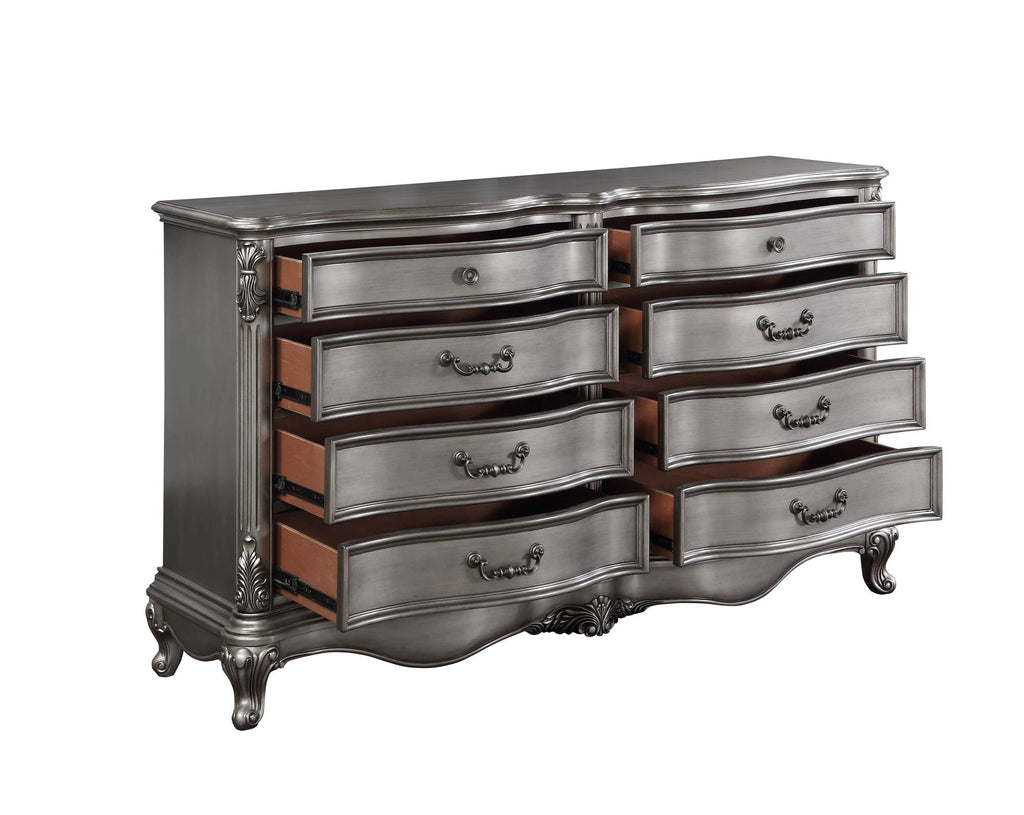 Ariadne Antique Platinum Finish Dresser – Timeless Elegance for Your Bedroom