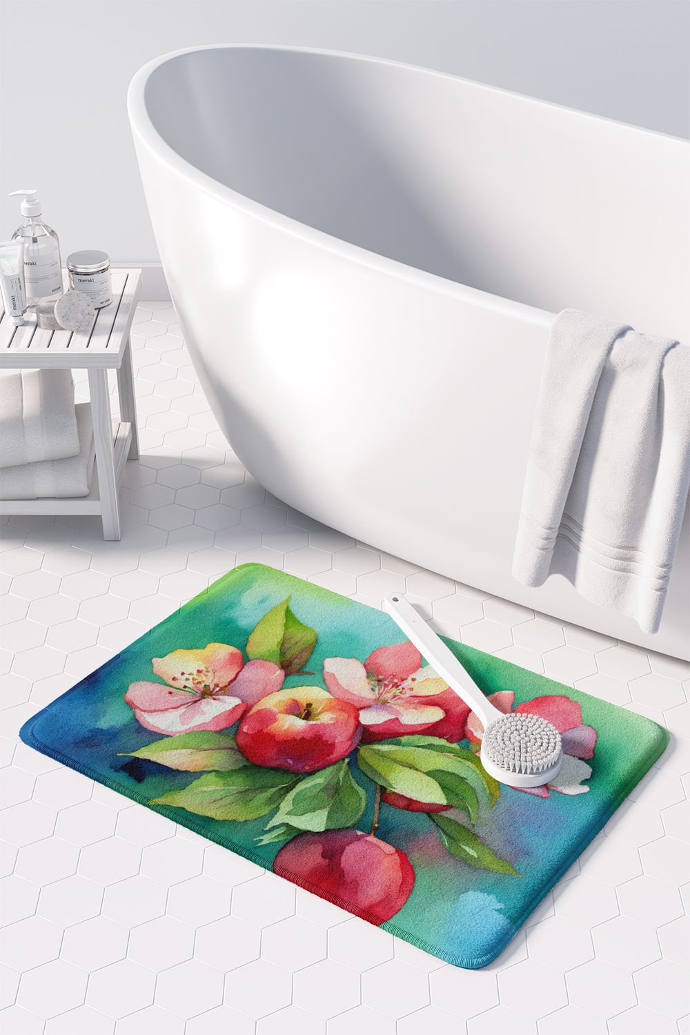 Arkansas Apple Blossom Watercolor Memory Foam Mat