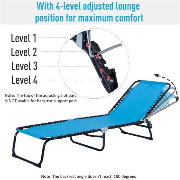 Portable Reclining Lounge Chair with Adjustable Positions for Outdoor Relaxation