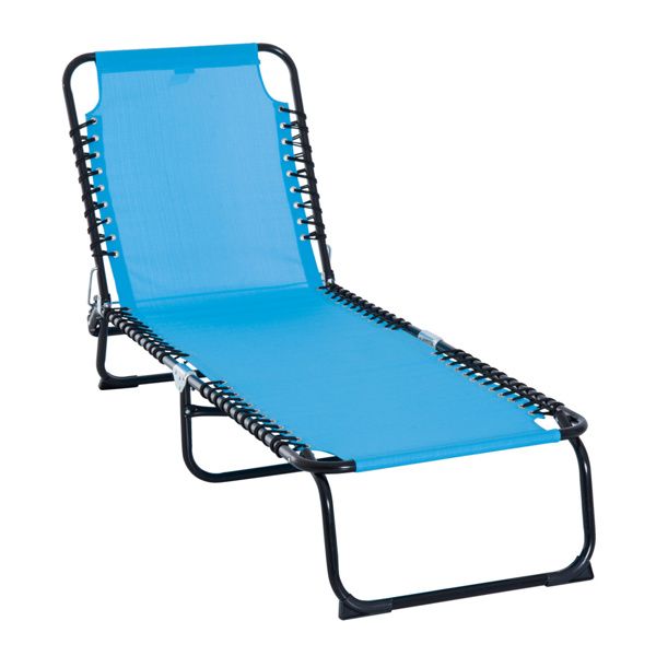 Portable Reclining Lounge Chair with Adjustable Positions for Outdoor Relaxation