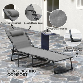 Multi-Position Reclining Camping Chair with Side Tray