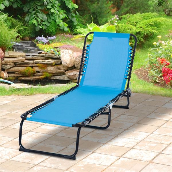 Portable Reclining Lounge Chair with Adjustable Positions for Outdoor Relaxation