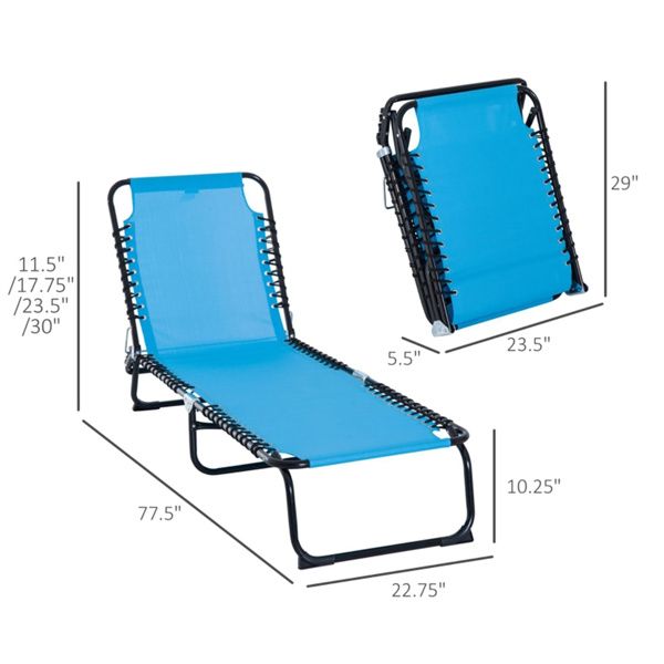 Portable Reclining Lounge Chair with Adjustable Positions for Outdoor Relaxation