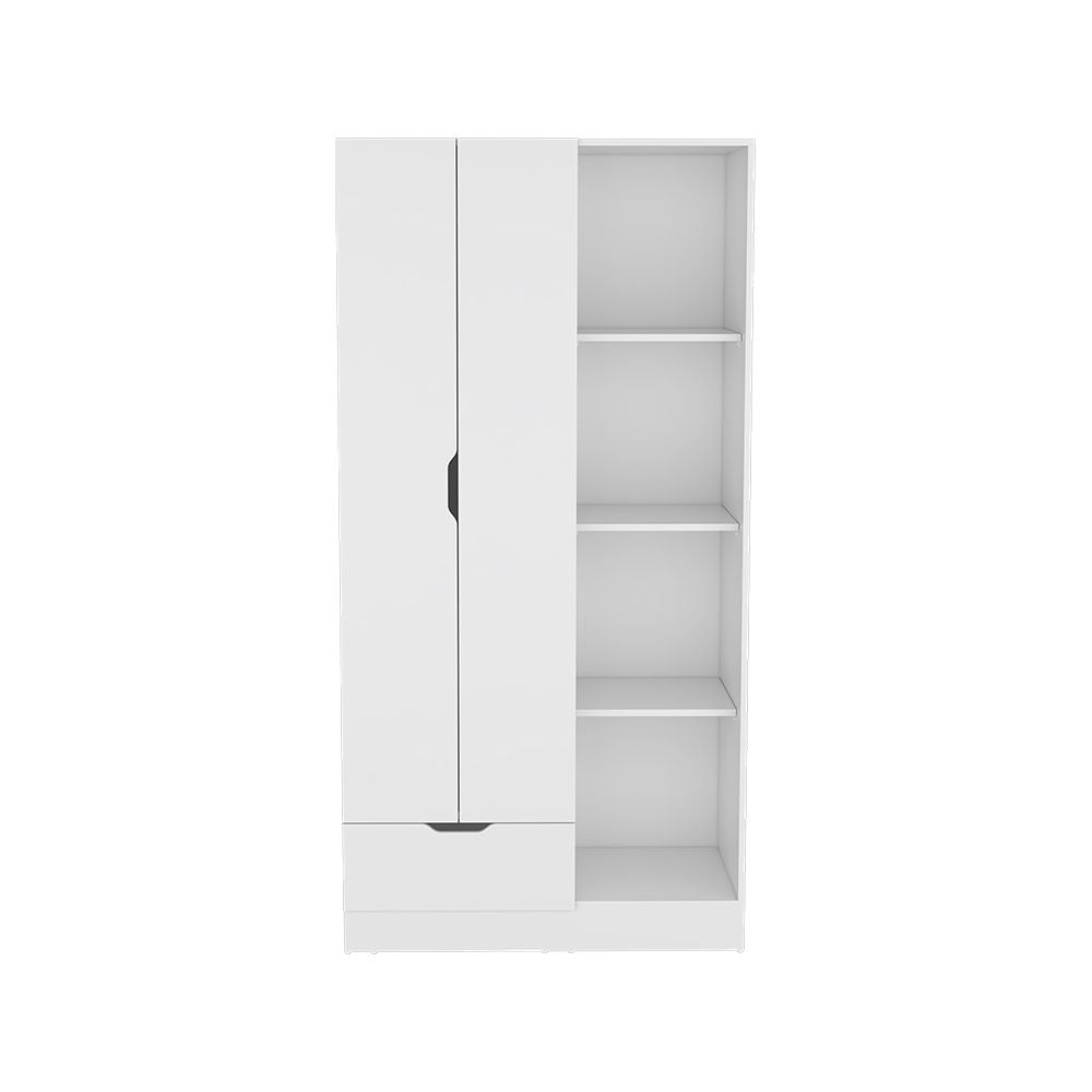 Dover Armoire with Shelves, Hanging Rod, and Drawer