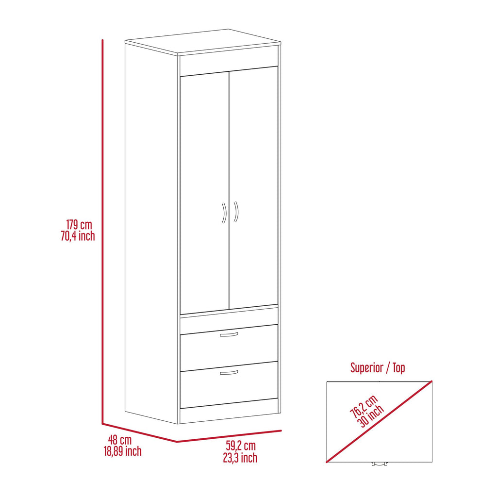 Tarento Light Gray Bedroom Armoire