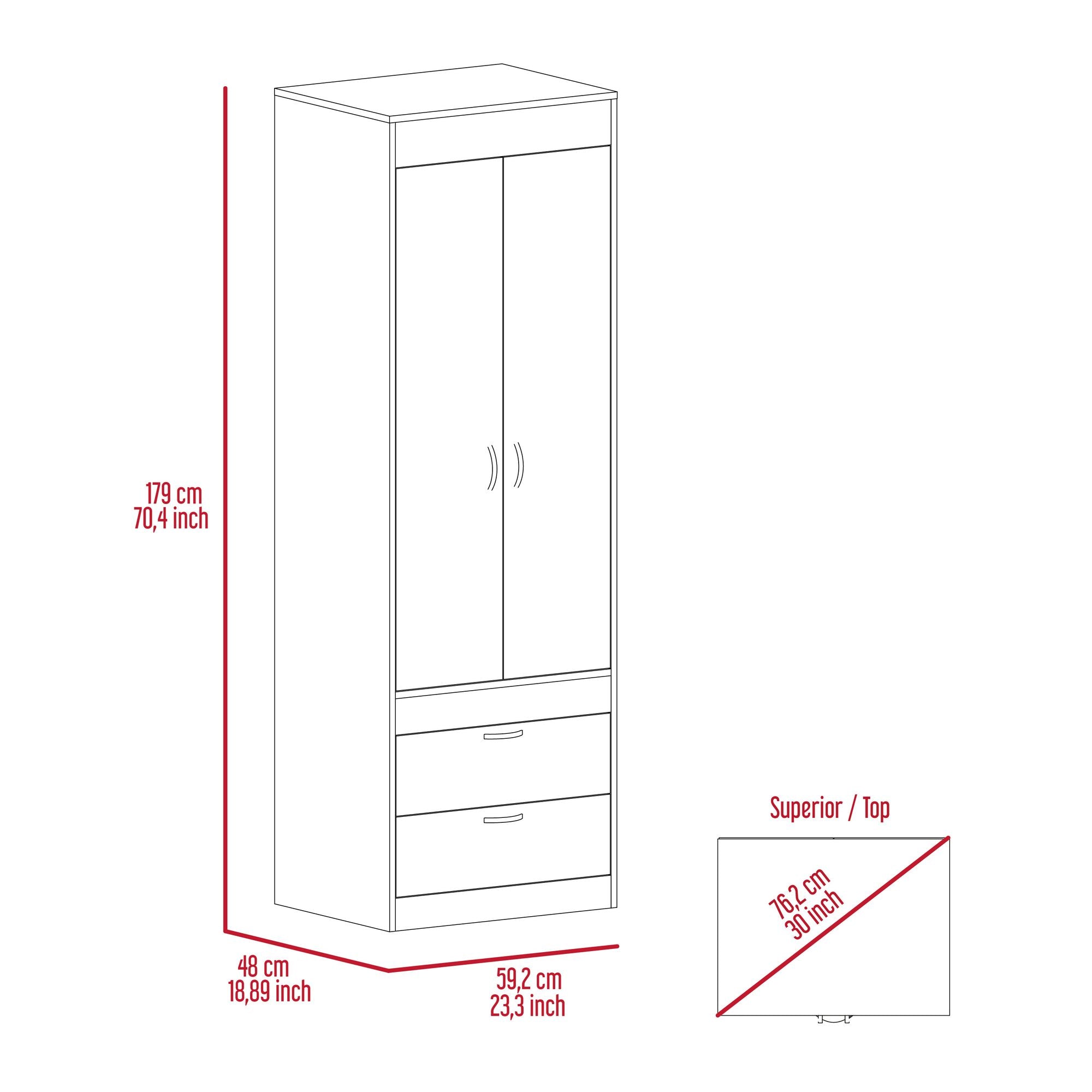 Tarento Light Gray Bedroom Armoire
