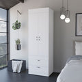 Armoire Tarento,Two Drawers, White Finish