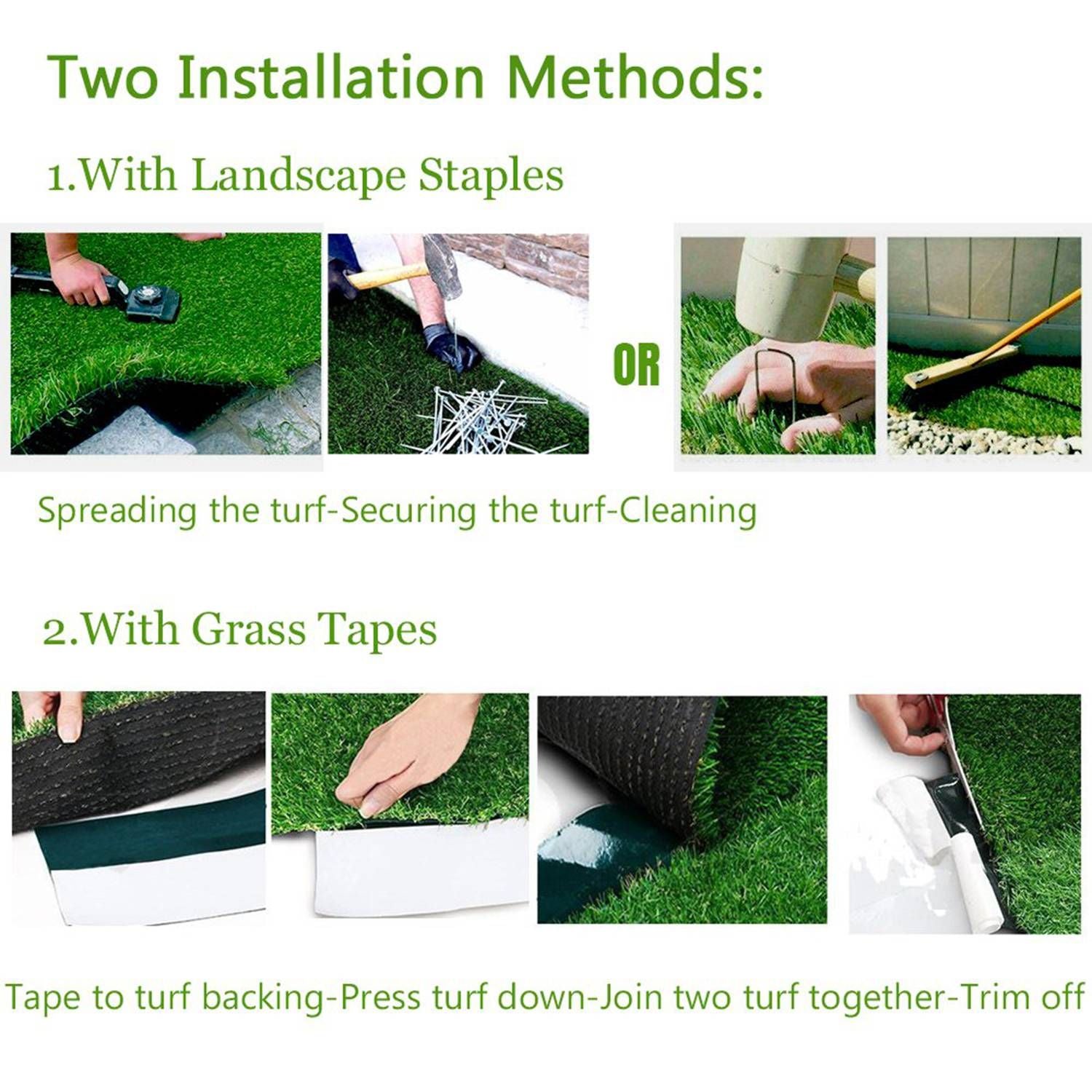 Artificial Grass Turf – 0.8 Fake Grass for Patio, Garden & Yard