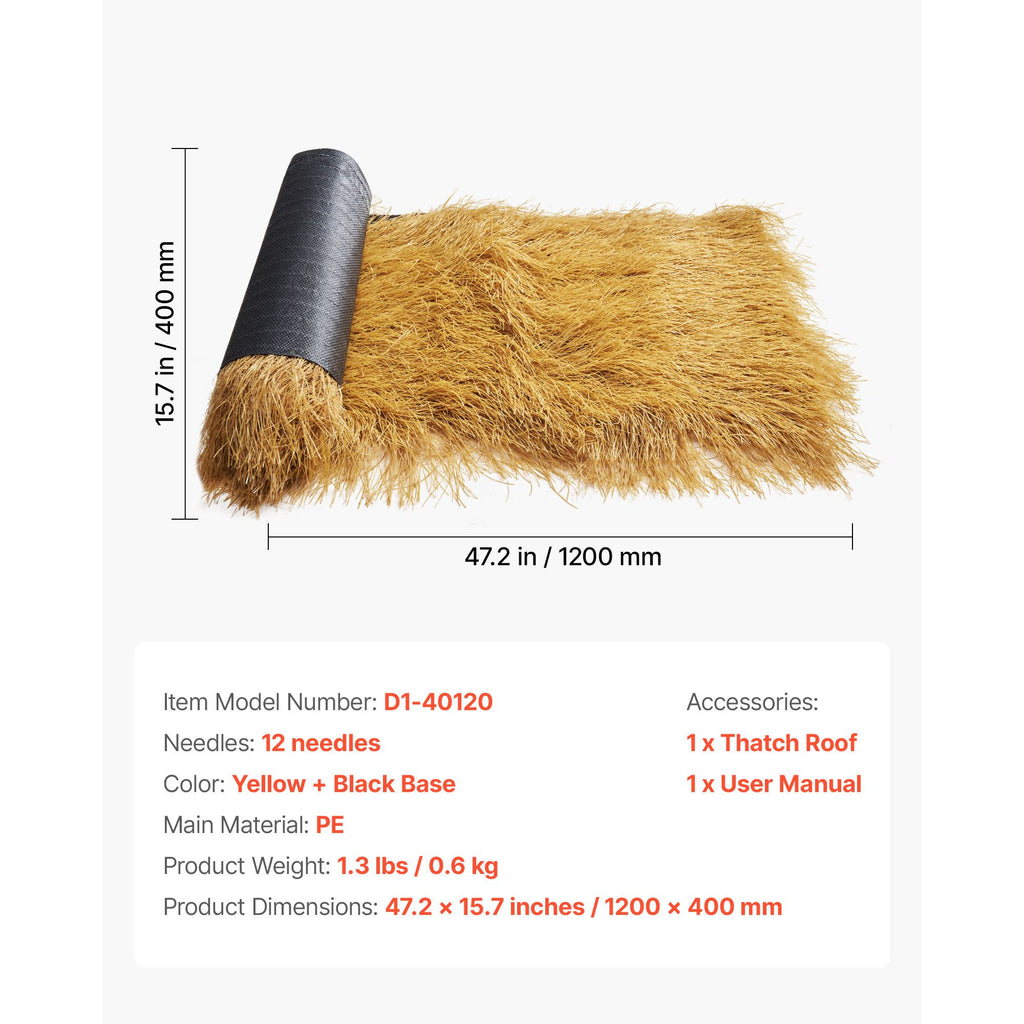 Lifelike Artificial Thatch Roofing Roll for Tropical Decor