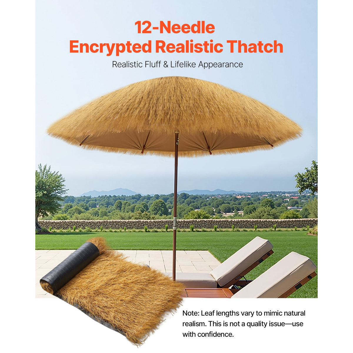 Lifelike Artificial Thatch Roofing Roll for Tropical Decor