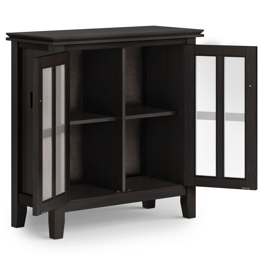 Low Storage Cabinet with Adjustable Shelves – Hickory Brown