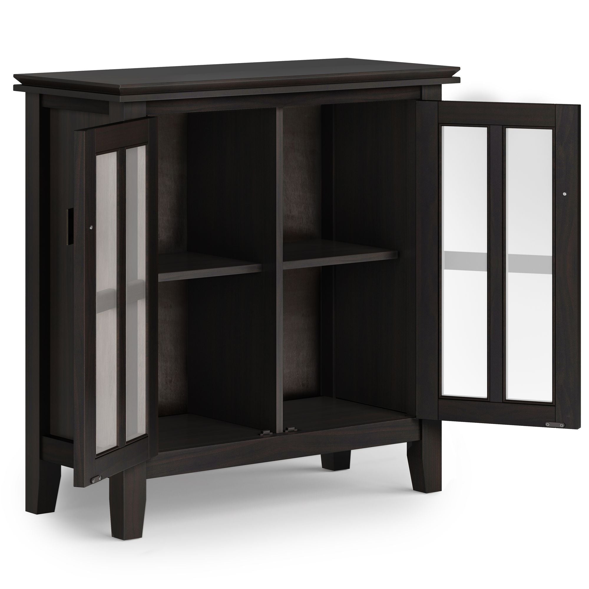 Low Storage Cabinet with Adjustable Shelves – Hickory Brown