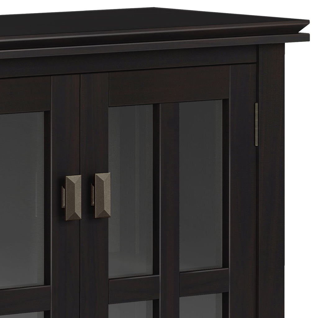 Low Storage Cabinet with Adjustable Shelves – Hickory Brown