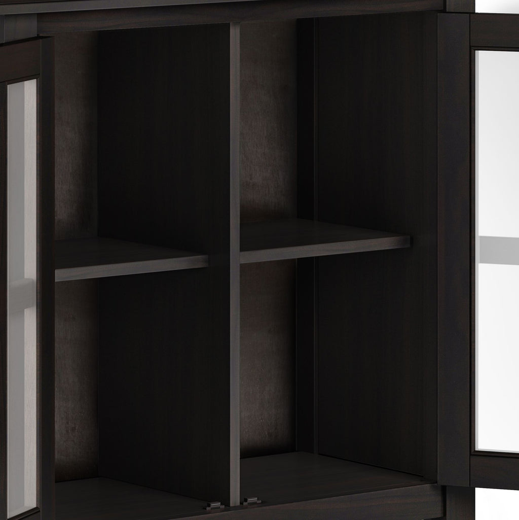 Low Storage Cabinet with Adjustable Shelves – Hickory Brown