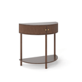 Wave-Pattern Demi-Lune Console Table with Drawers