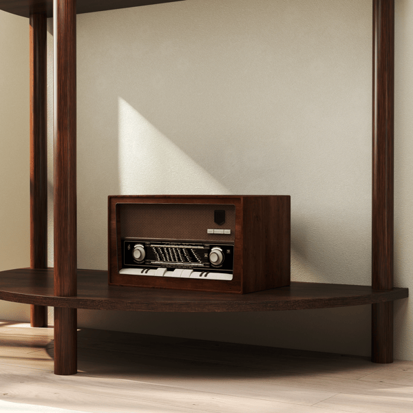 Wave-Pattern Demi-Lune Console Table with Drawers
