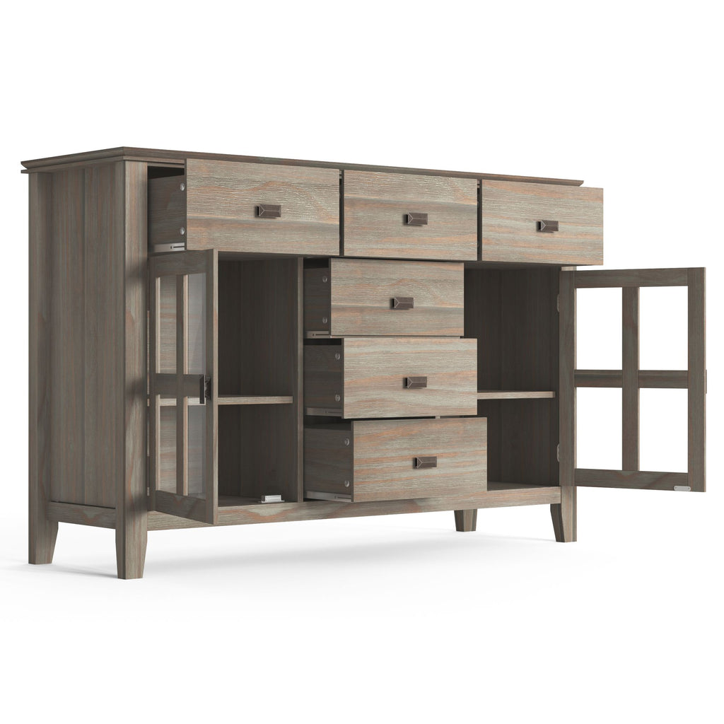Artisan Solid Wood Sideboard Buffet in Distressed Grey