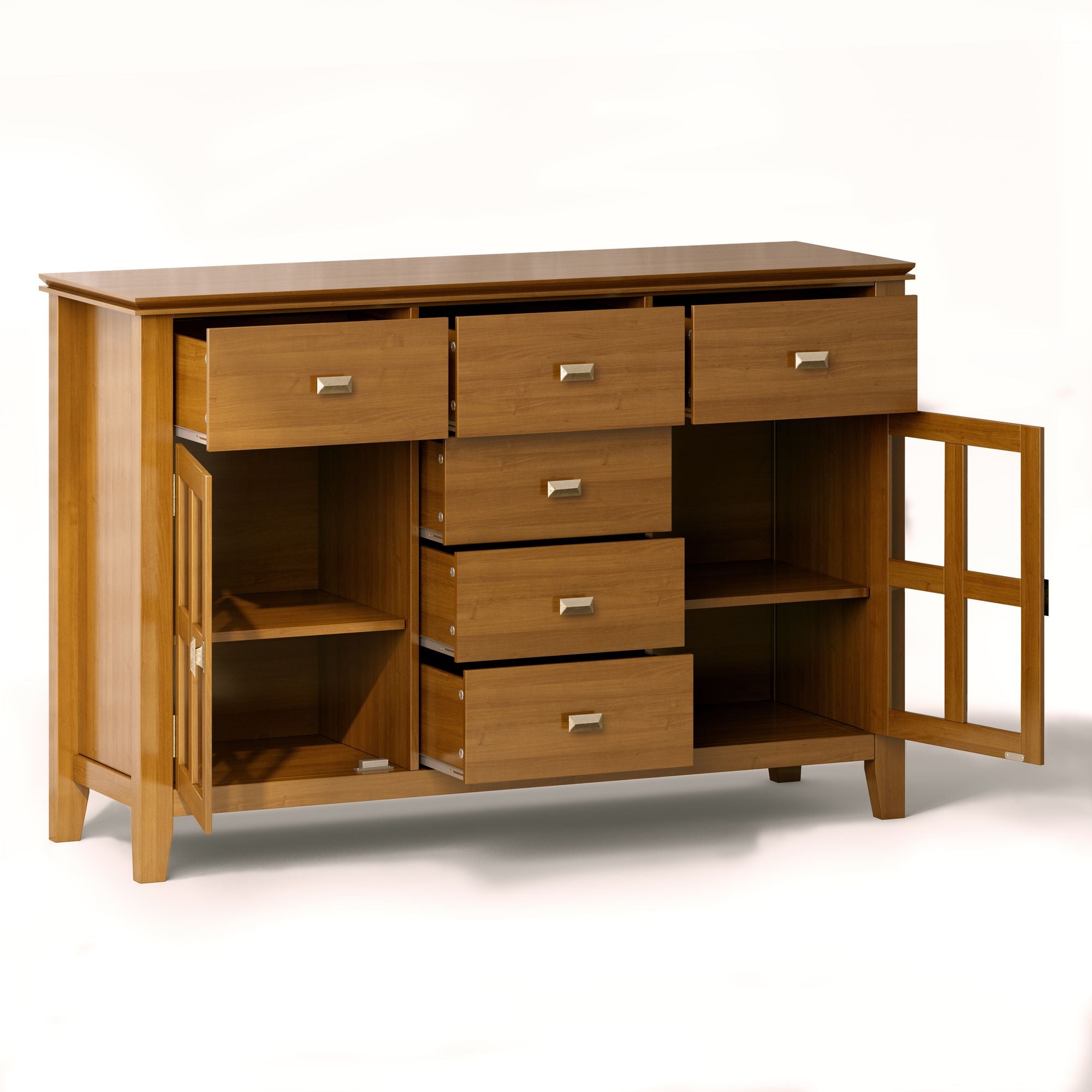 Artisan Solid Wood Sideboard Buffet in Honey Brown