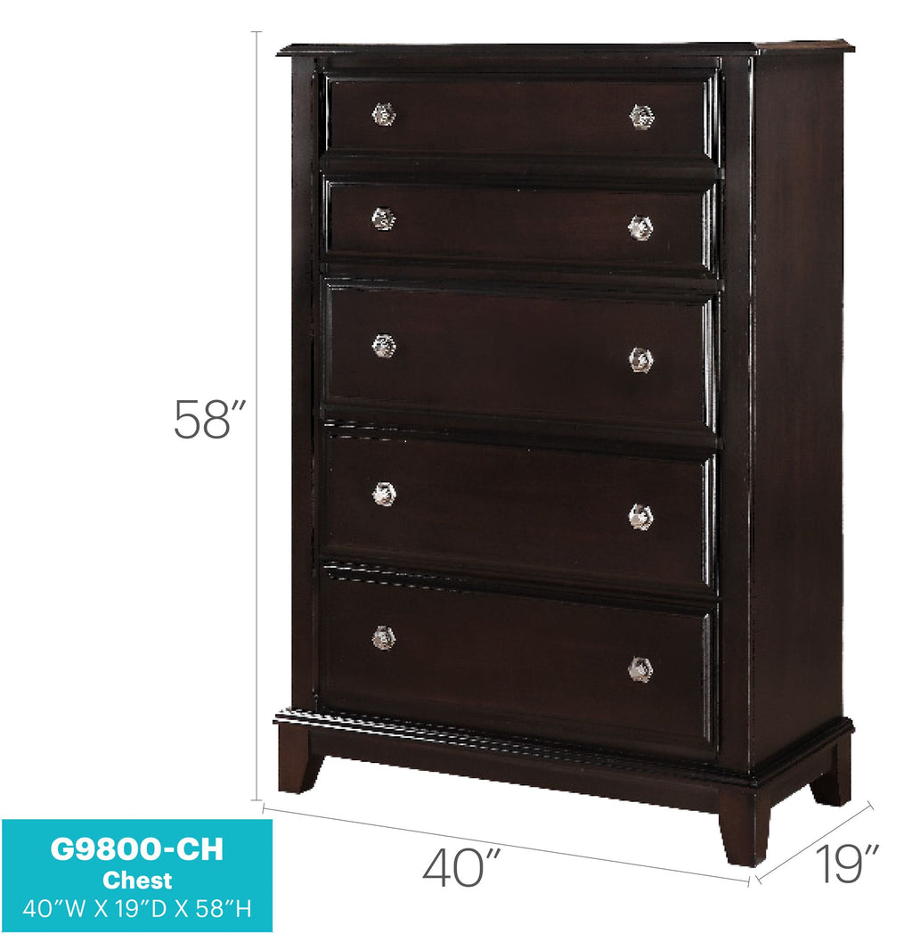 Ashford G9800-CH Chest in Cappuccino – Premium Wood Veneer