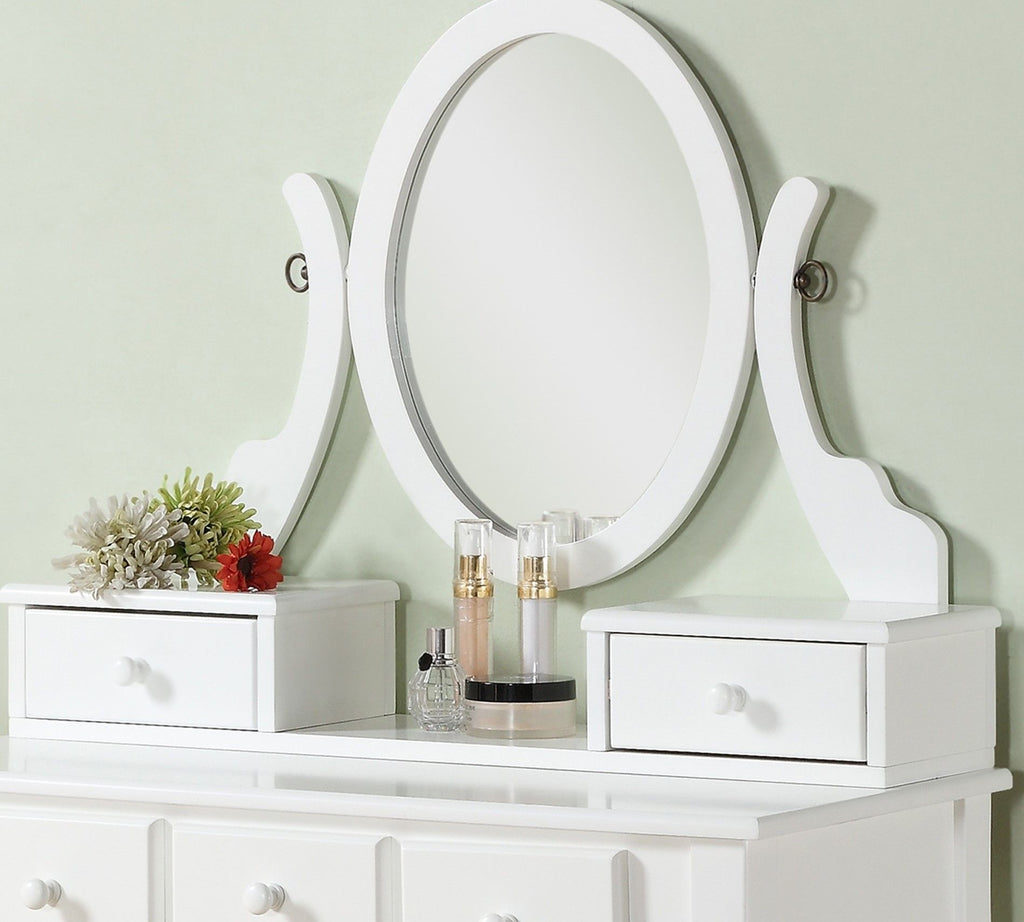 Ashley Wood Make-Up Vanity Table and Stool Set with 5 Drawers