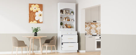 Modern Tall Kitchen Pantry with Five Drawers