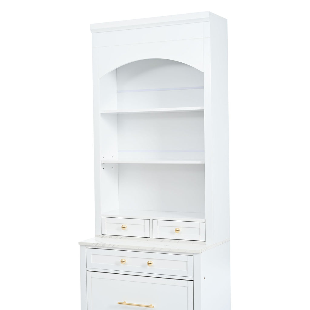 TOPMAX Tall Kitchen Pantry Cabinet Set with Drawers