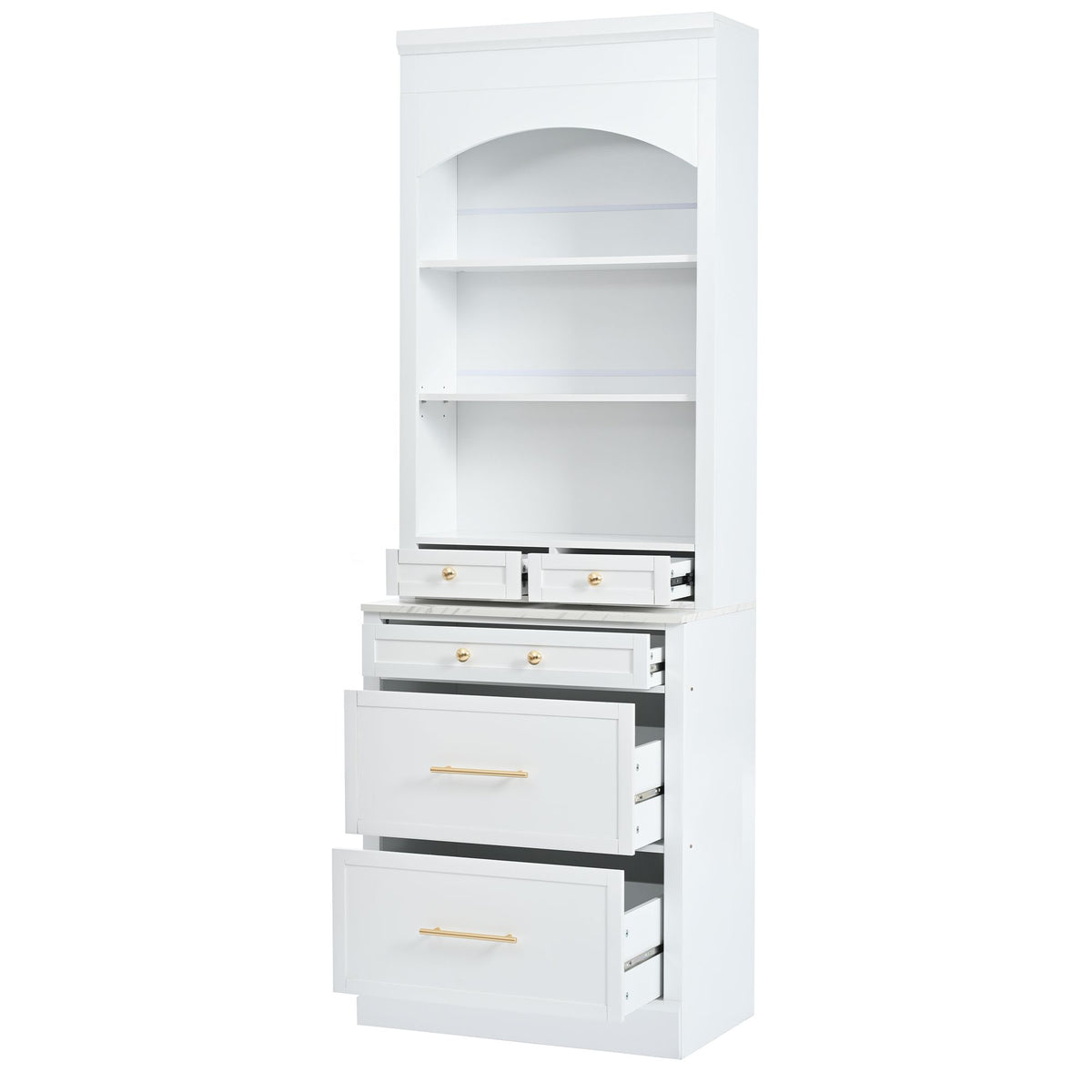 TOPMAX Tall Kitchen Pantry Cabinet Set with Drawers