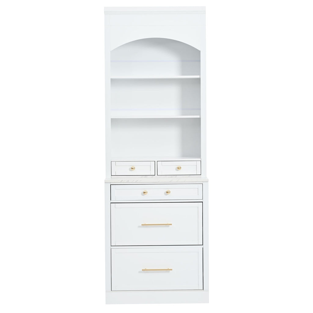 TOPMAX Tall Kitchen Pantry Cabinet Set with Drawers
