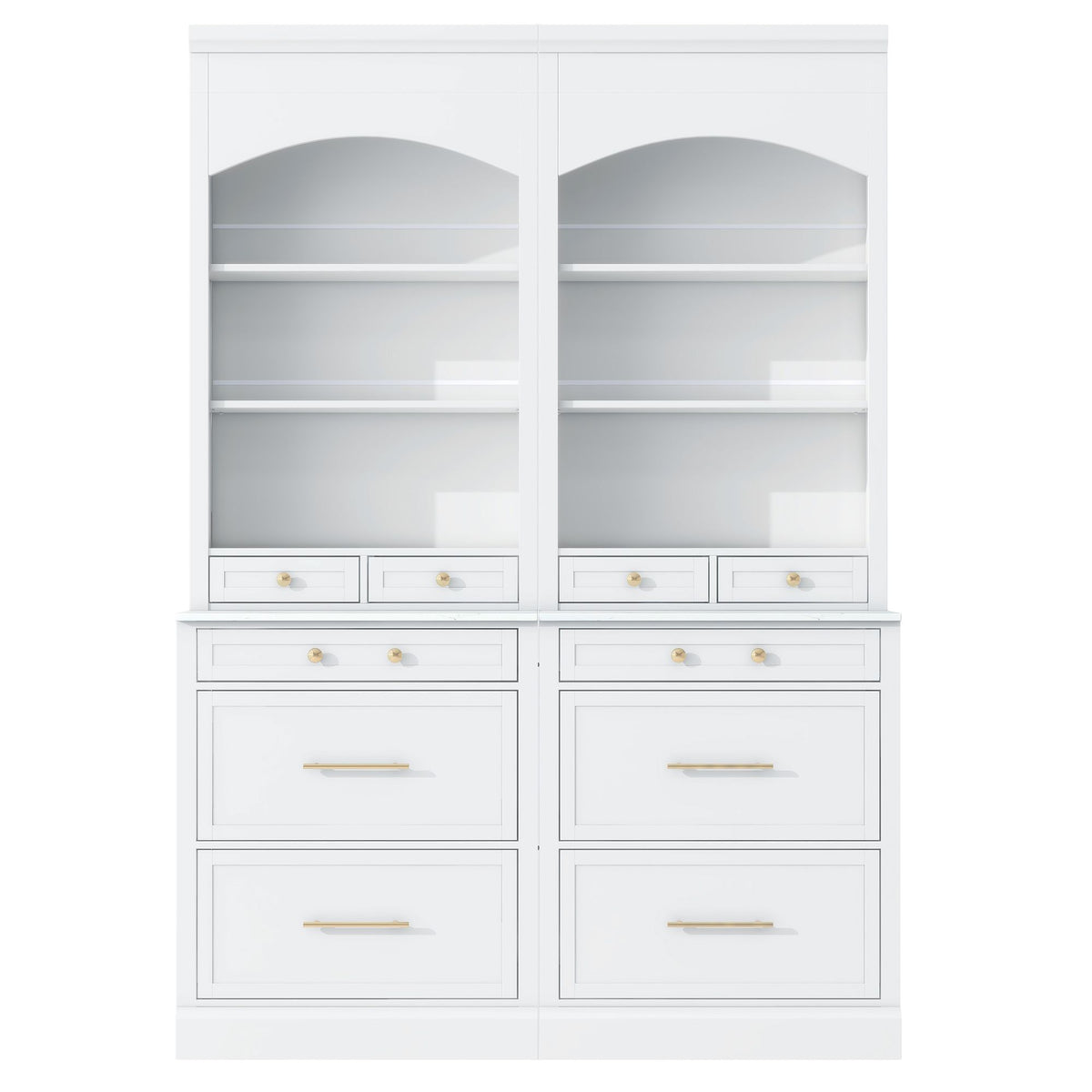 TOPMAX Tall Kitchen Pantry Cabinet Set with Drawers